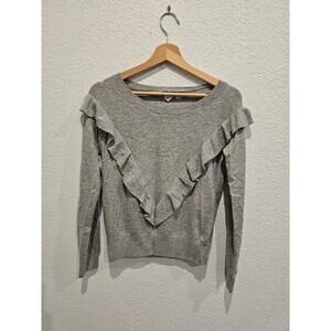 Gap Gray  ruffle sweater  sz small